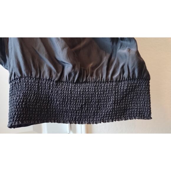 White House Black Market Silk One Shoulder Top Embroidery Trim Size 4 - Picture 6 of 12